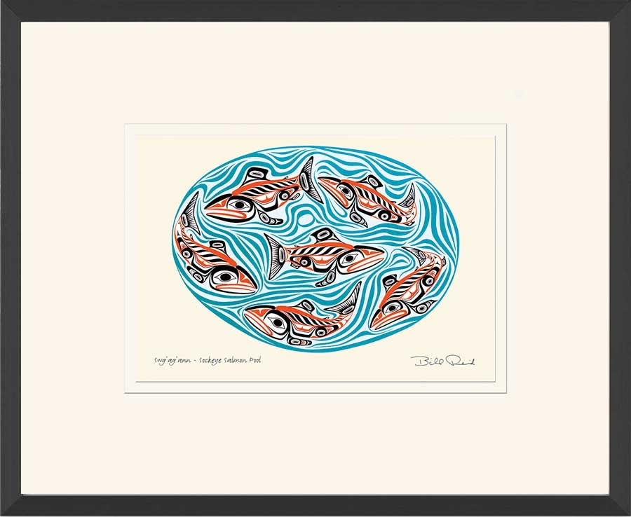 Swg'ag'aann - Sockeye Salmon Pool: Centennial Series, Framed Art Card