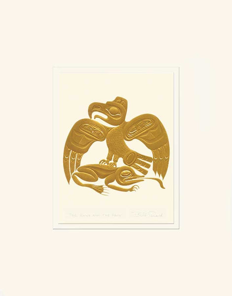 Eagle & the Frog: Gold Framed Art Card
