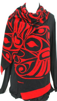 Hummingbird, Red Knit Scarf