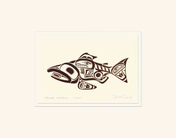 Skaagi - Haida Salmon: Copper Series, Framed Art Card