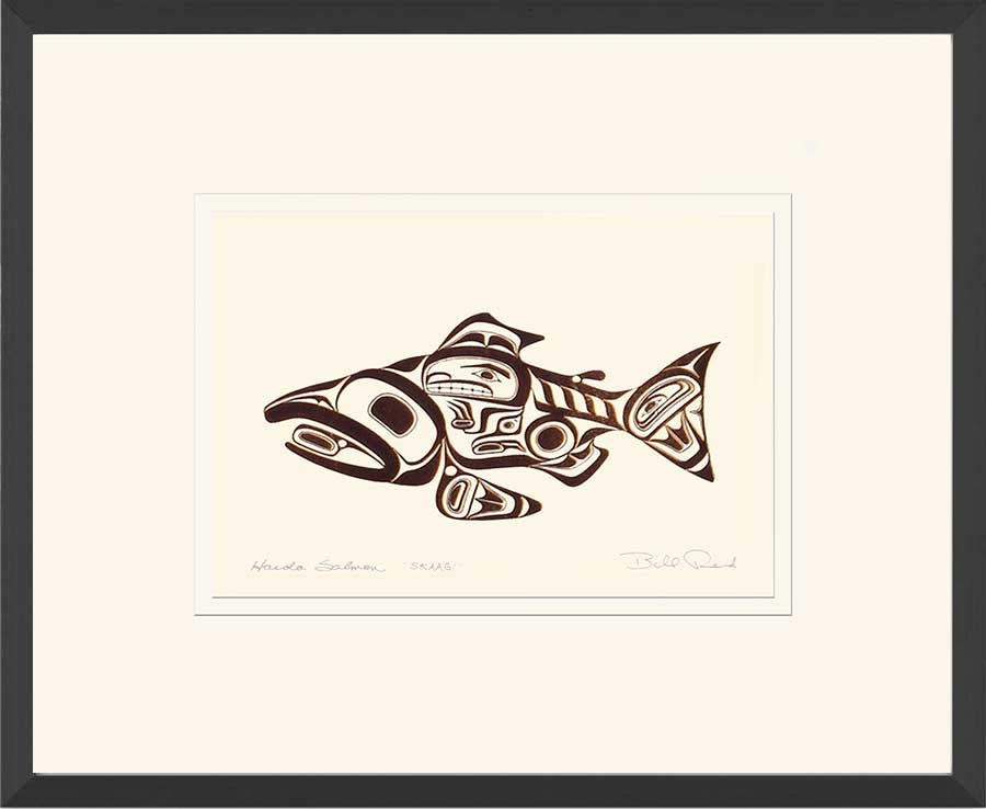 Skaagi - Haida Salmon: Copper Series, Framed Art Card
