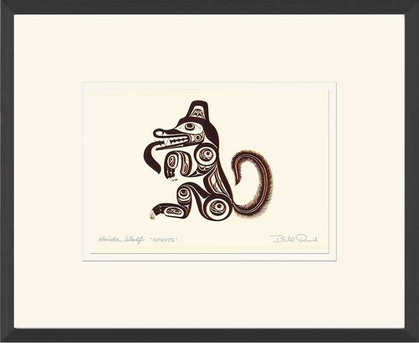 Ghuuts - Haida Wolf: Copper Series, Framed Art Card