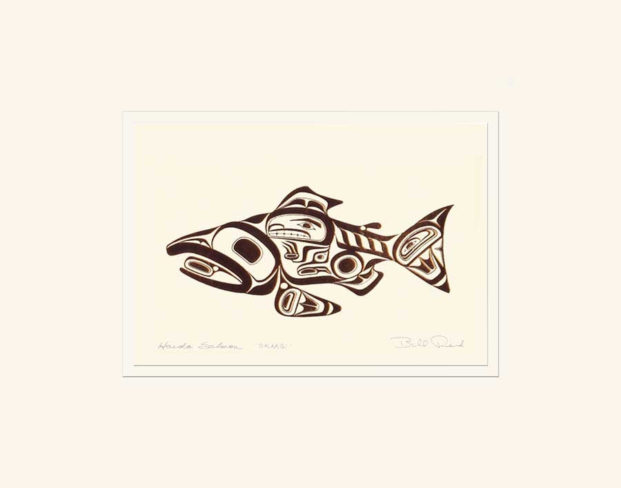 Skaagi: Copper Haida Salmon, Matted Art Card