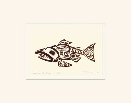 Skaagi: Copper Haida Salmon, Matted Art Card