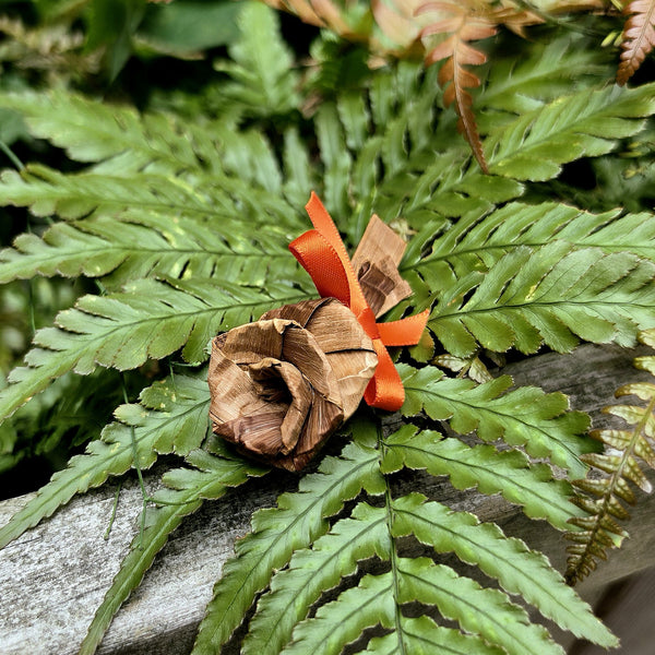 Cedar Rose with Orange Ribbon Workshop with Avannia Thomas-Brown