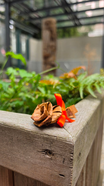 Cedar Rose with Orange Ribbon Workshop with Avannia Thomas-Brown