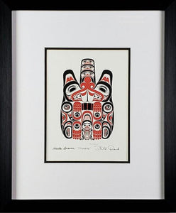 Ttsaang - Haida Beaver: Black and Red Series, Framed Art Card