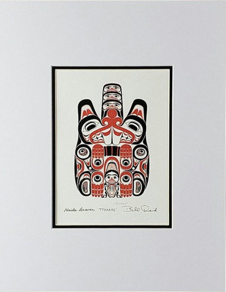 Ttsaang - Haida Beaver: Black and Red Series, Matted Art Card