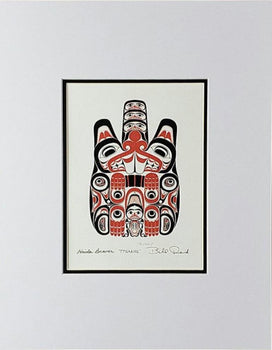 Ttsaang - Haida Beaver: Black and Red Series, Matted Art Card