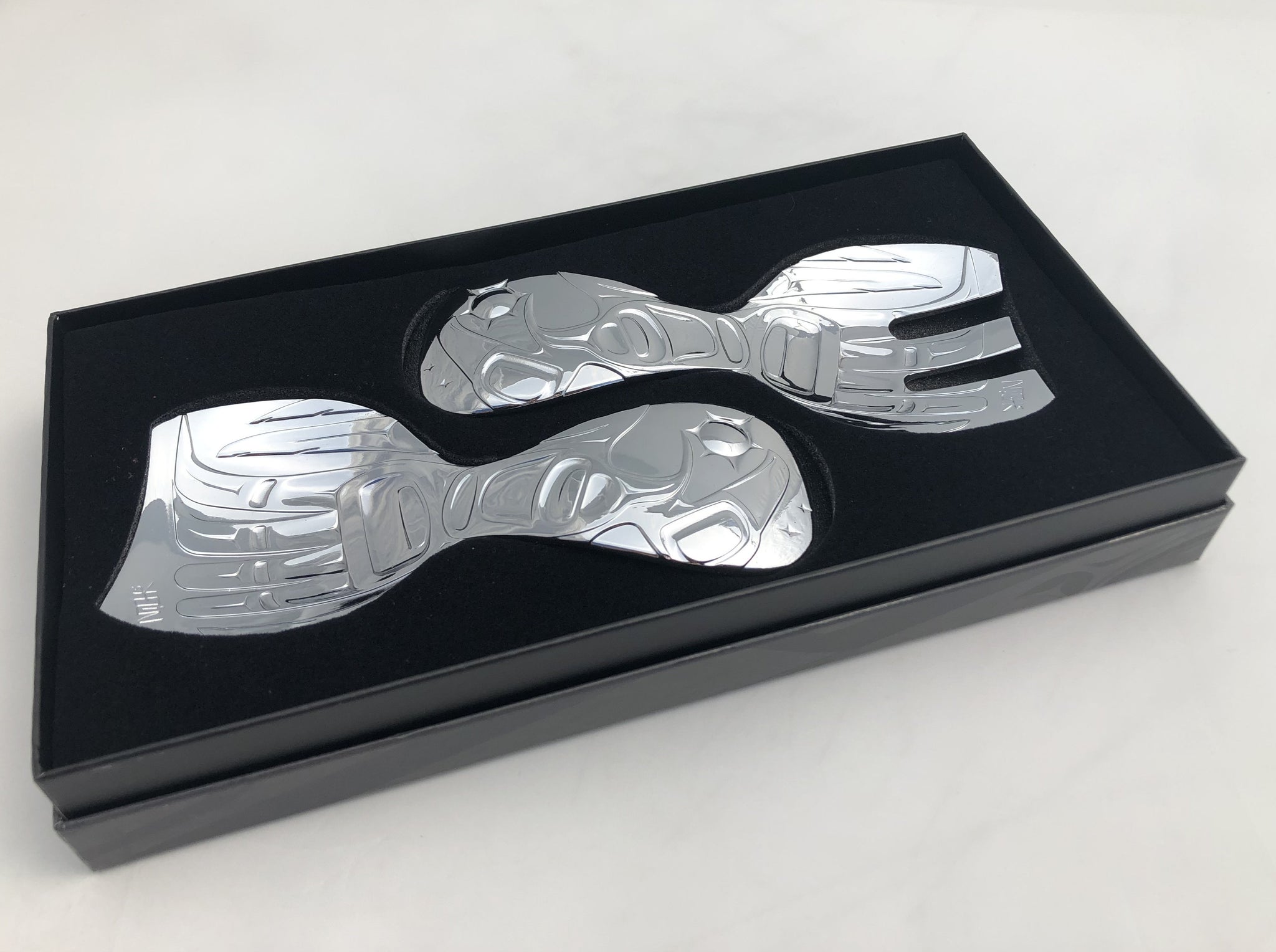 Raven Salad Servers - Chrome Plated
