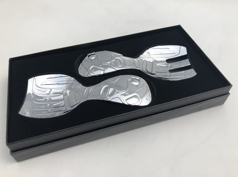 Raven Salad Servers - Chrome Plated