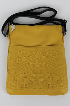 Bear Box Design, Embossed Deerskin Crossbody Purse