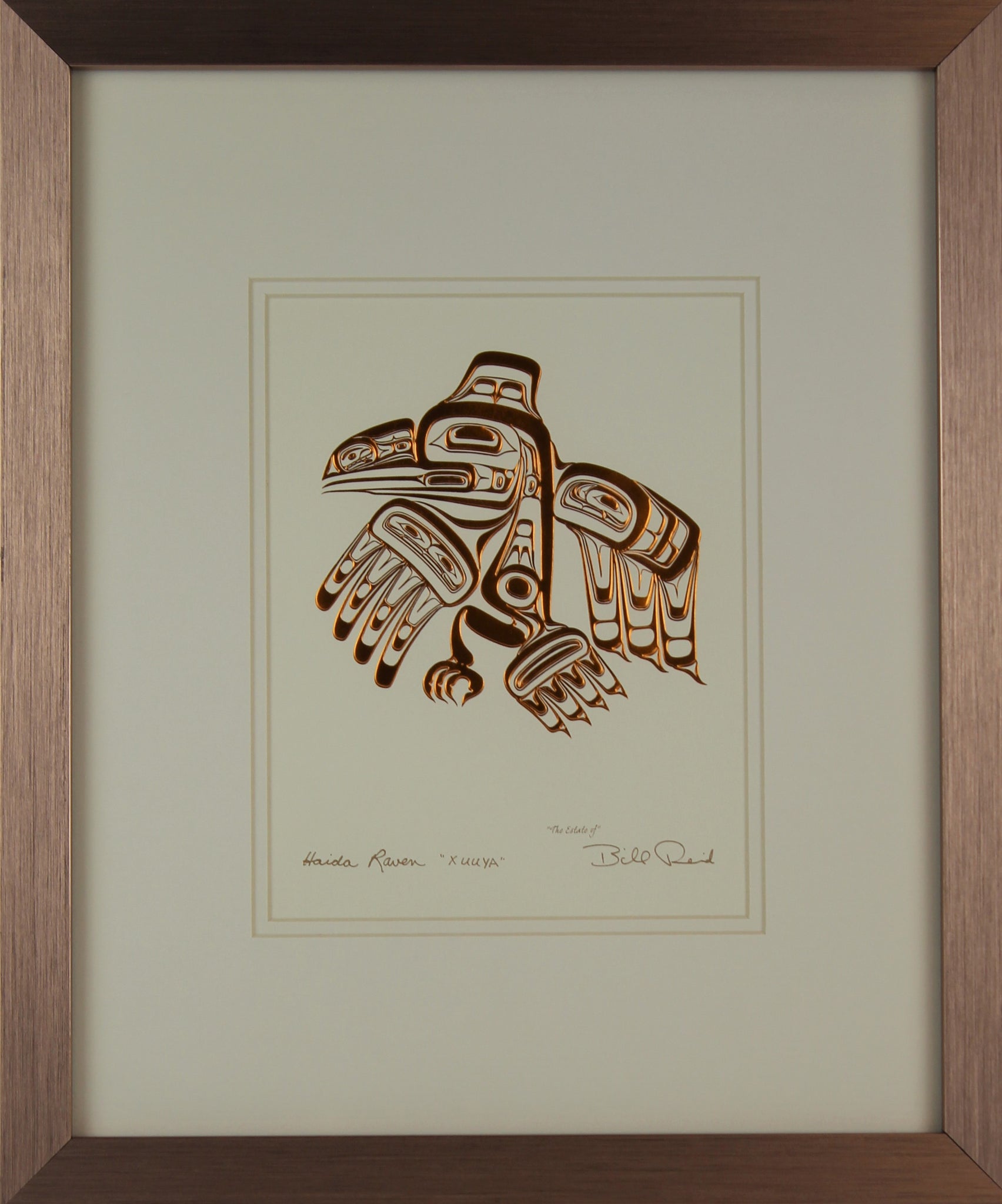 Xuuya - Haida Raven: Copper Series, Framed Art Card