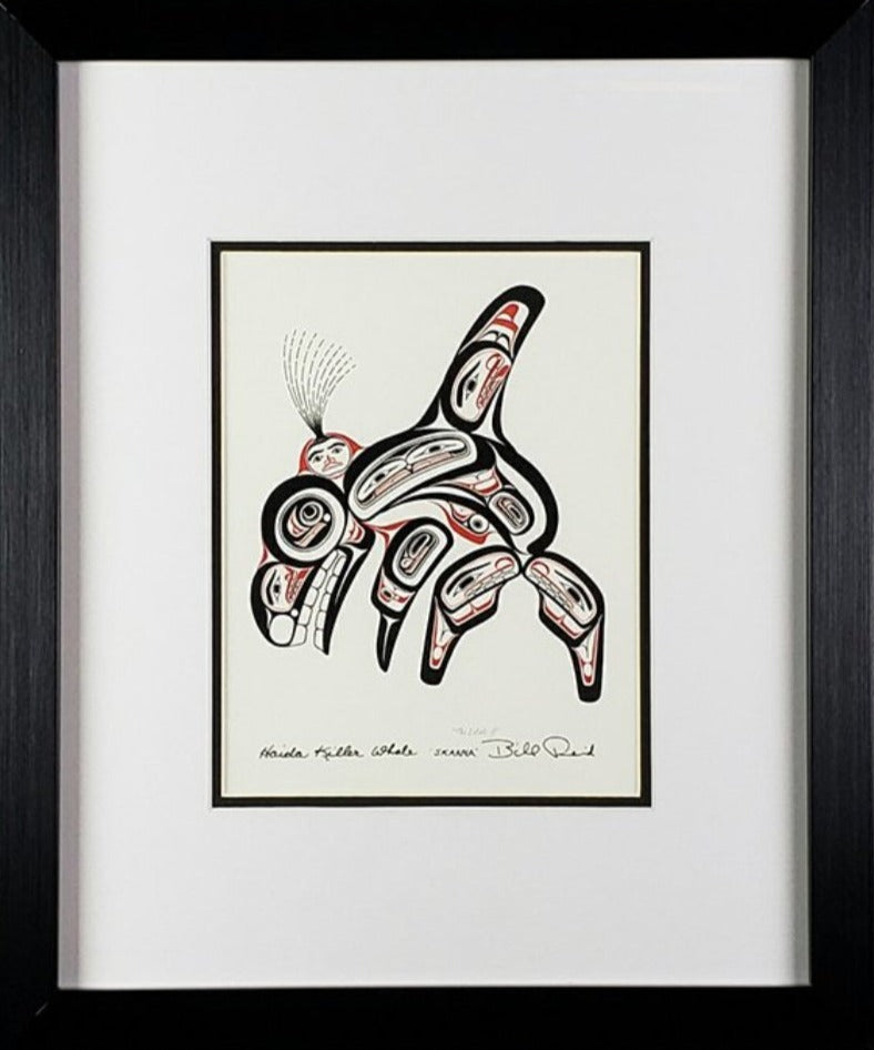 Skaana - Haida Killer Whale: Black and Red Series, Framed Art Card