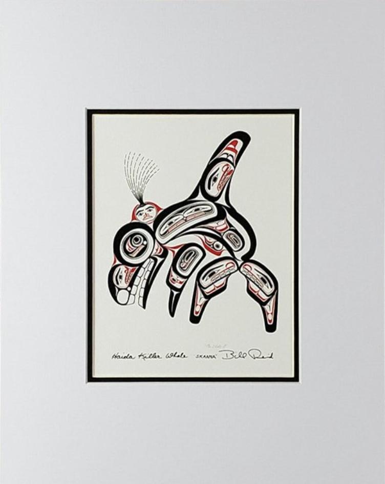 Skaana - Haida Killer Whale: Black and Red Series, Matted Art Card