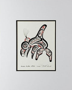 Skaana - Haida Killer Whale: Black and Red Series, Matted Art Card