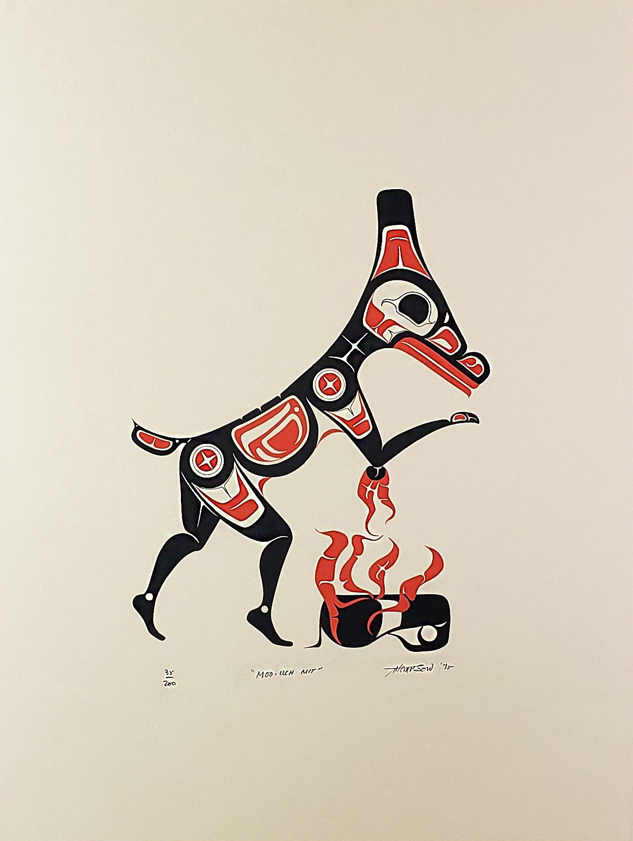 Moo Uch Mit - Deer Dancing with Fire, Limited Edition Print