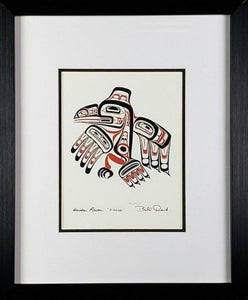 Xuuya - Haida Raven: Black and Red Series, Framed Art Card