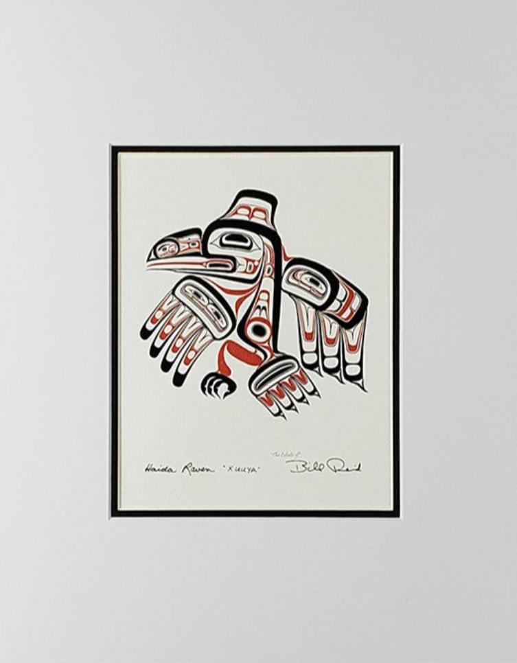 Xuuya - Haida Raven: Black and Red Series, Matted Art Card