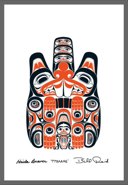 Ttsaang - Haida Beaver: Black and Red Series, Matted Art Card