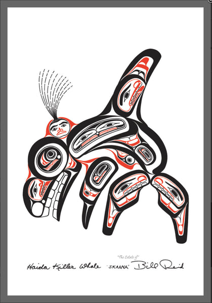 Skaana - Haida Killer Whale: Black and Red Series, Matted Art Card