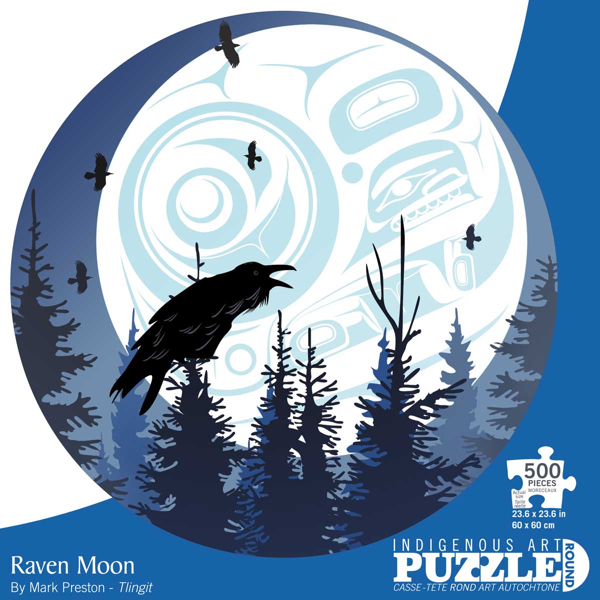 Raven Moon, 500 Piece Round Jigsaw Puzzle